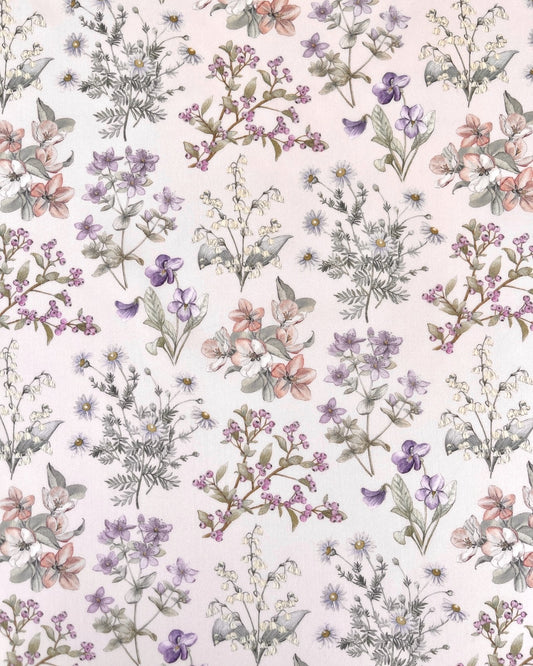KOMMER SNART Liberty stof tana lawn - Floral  / Sart rosa