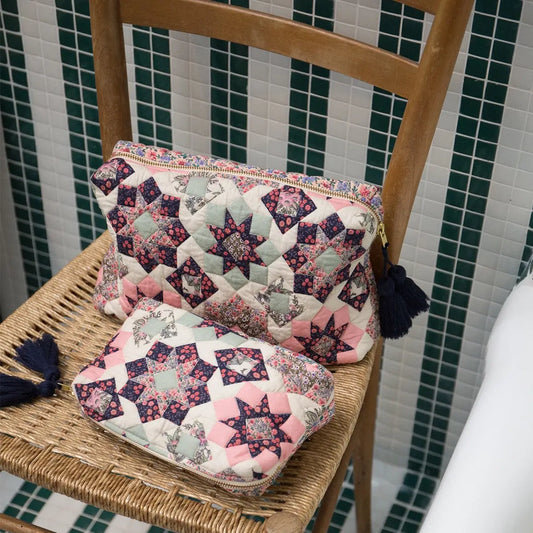Teiki toilettaske Stjerne patchwork (Stor)