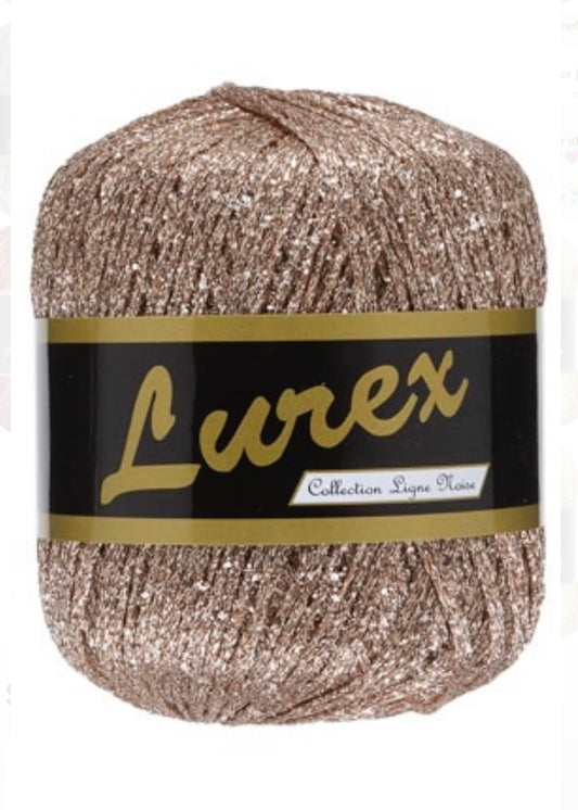 Lurex glitter garn i lysebrun