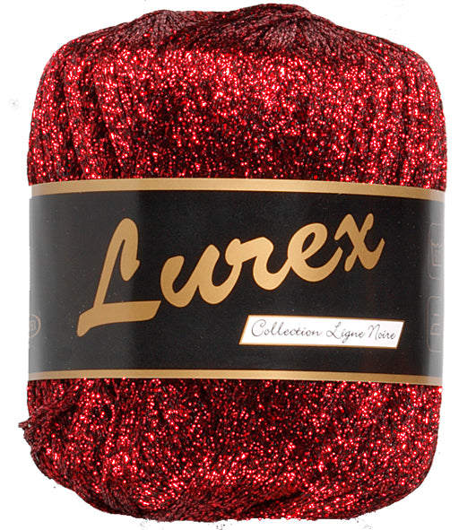 Lurex Glimmergarn  - Rød