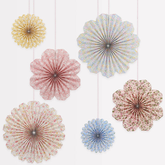 6 Stk Meri Meri Liberty Origami vindmøller dekoration. KOMMER SNART
