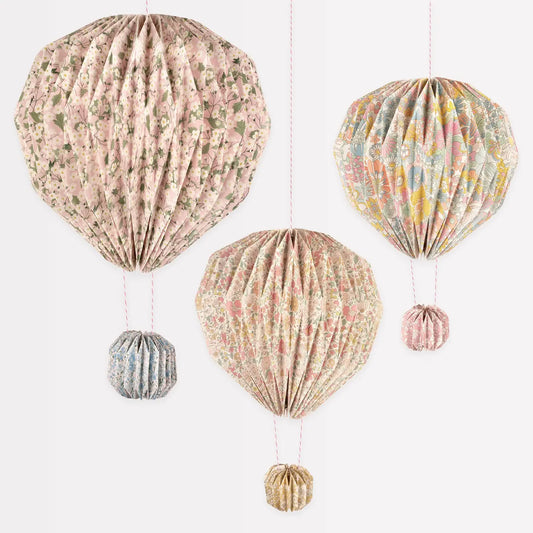 3 Stk Meri Meri Liberty Origami Luftballon dekoration. KOMMER SNART
