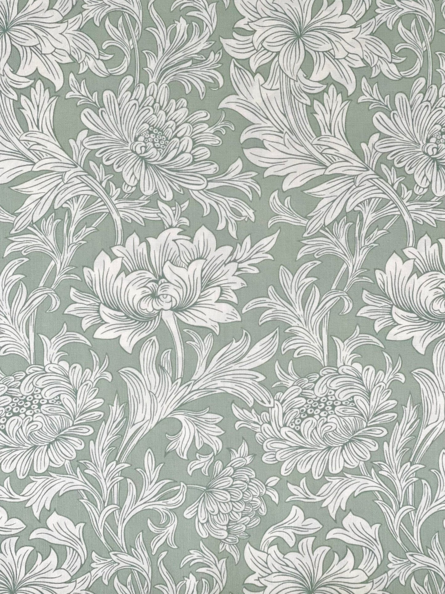 William Morris fabric / Chrysanthemum Tonal - Dusty Olive