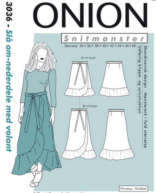 ONION 3036 – Slå om-nederdel med volant