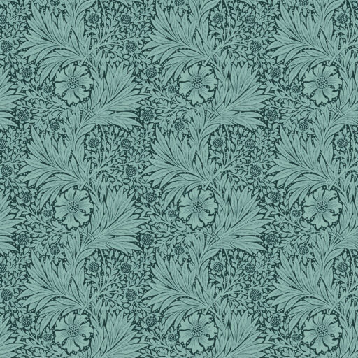 William Morris stof merigold tyrkis grøn
