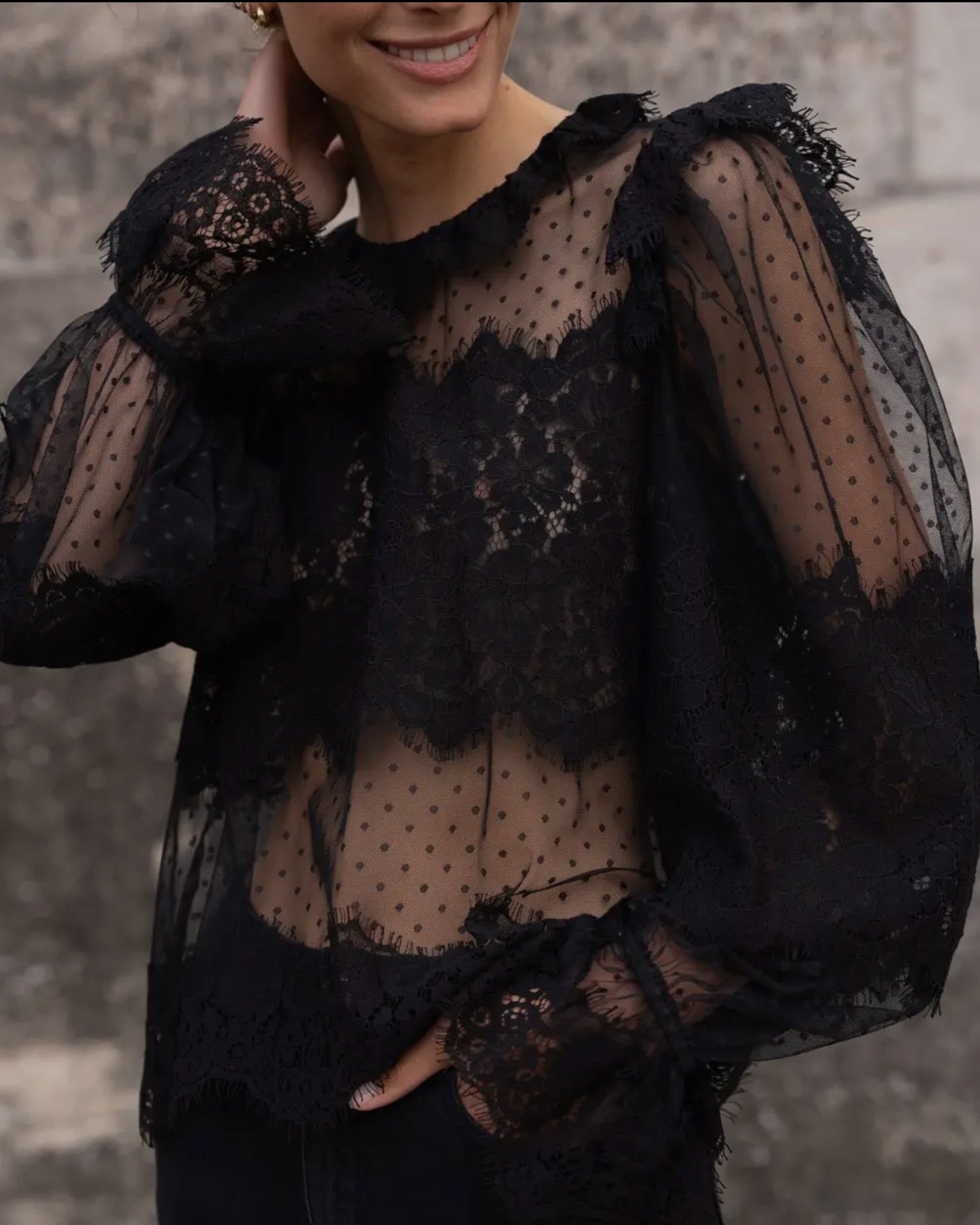 Choklate blondebluse l  - Sort