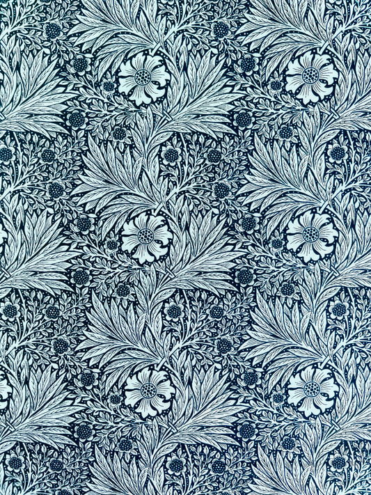 William Morris bomulds stof /  Merigold tyrkis grøn