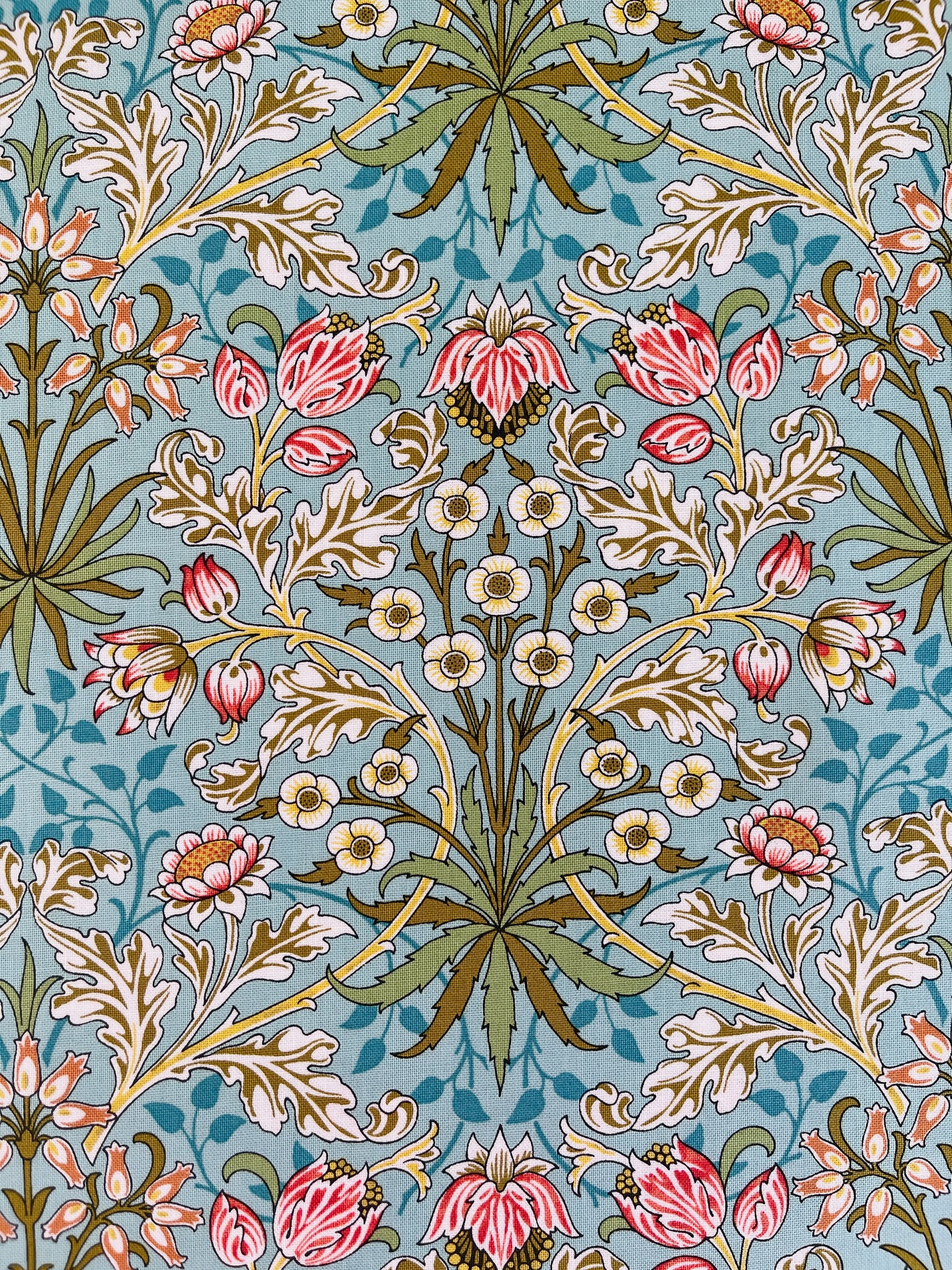 William Morris bomulds stof /  Hyacinth tyrkis