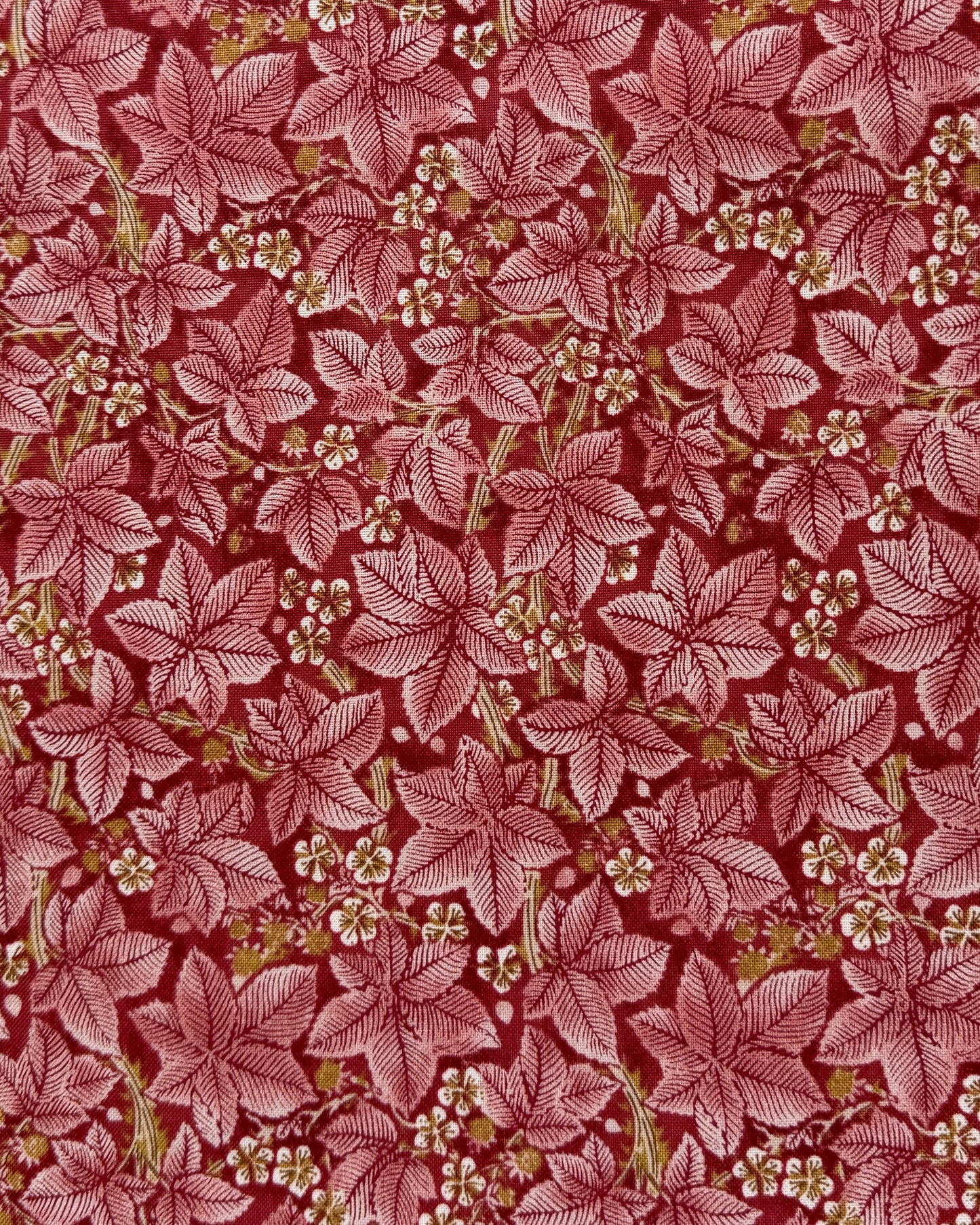 William Morris bomulds stof / Bramble Rød