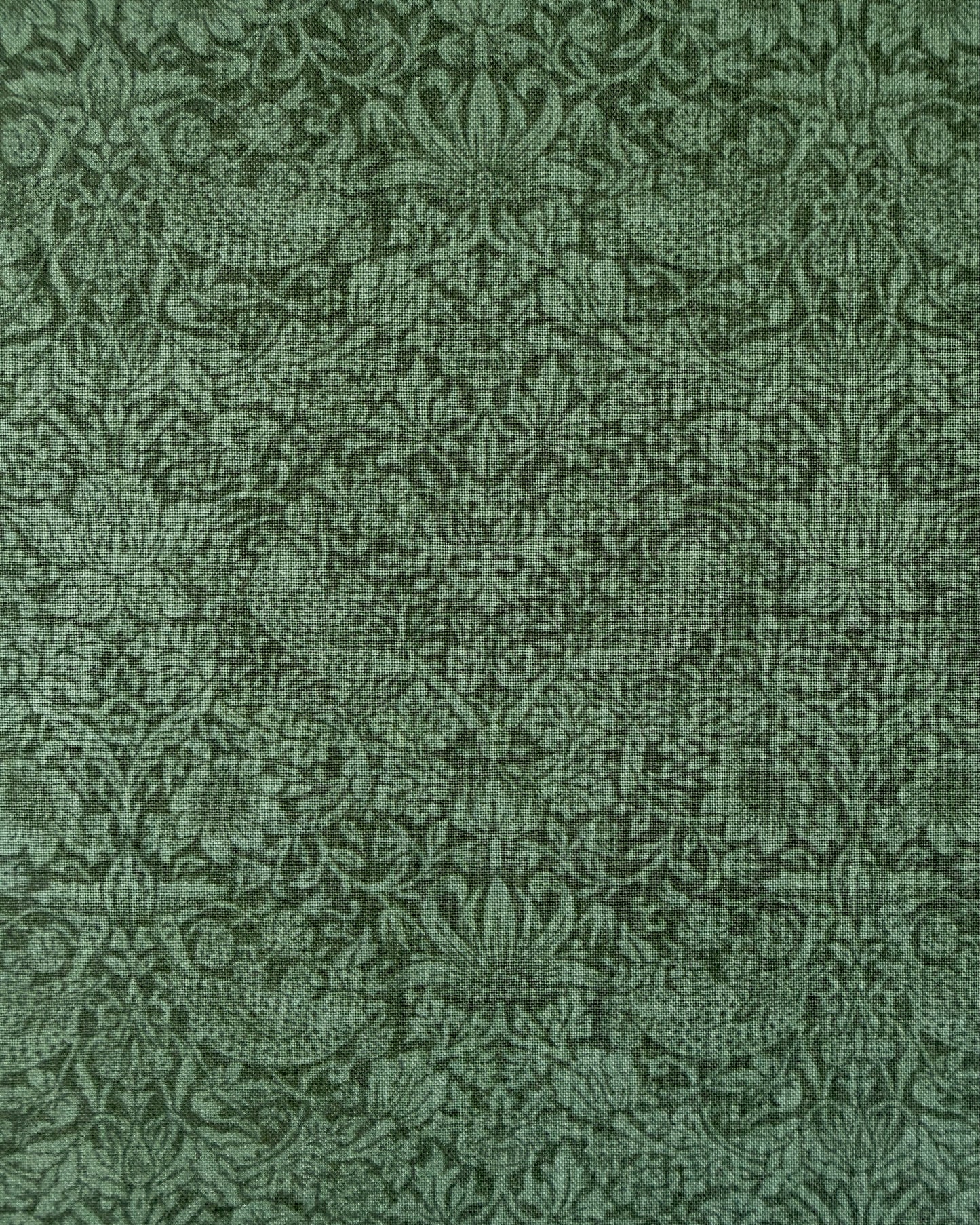 William Morris bomulds stof / Tonal Strawberry thief Grøn