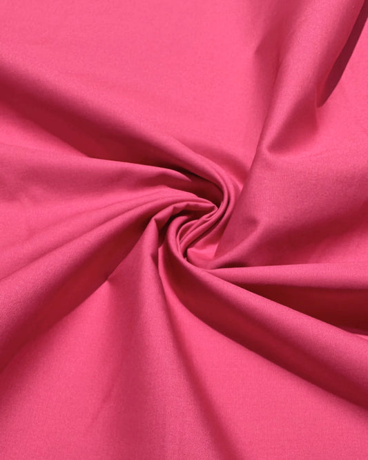 Bomuld Poplin: Hindbær pink.