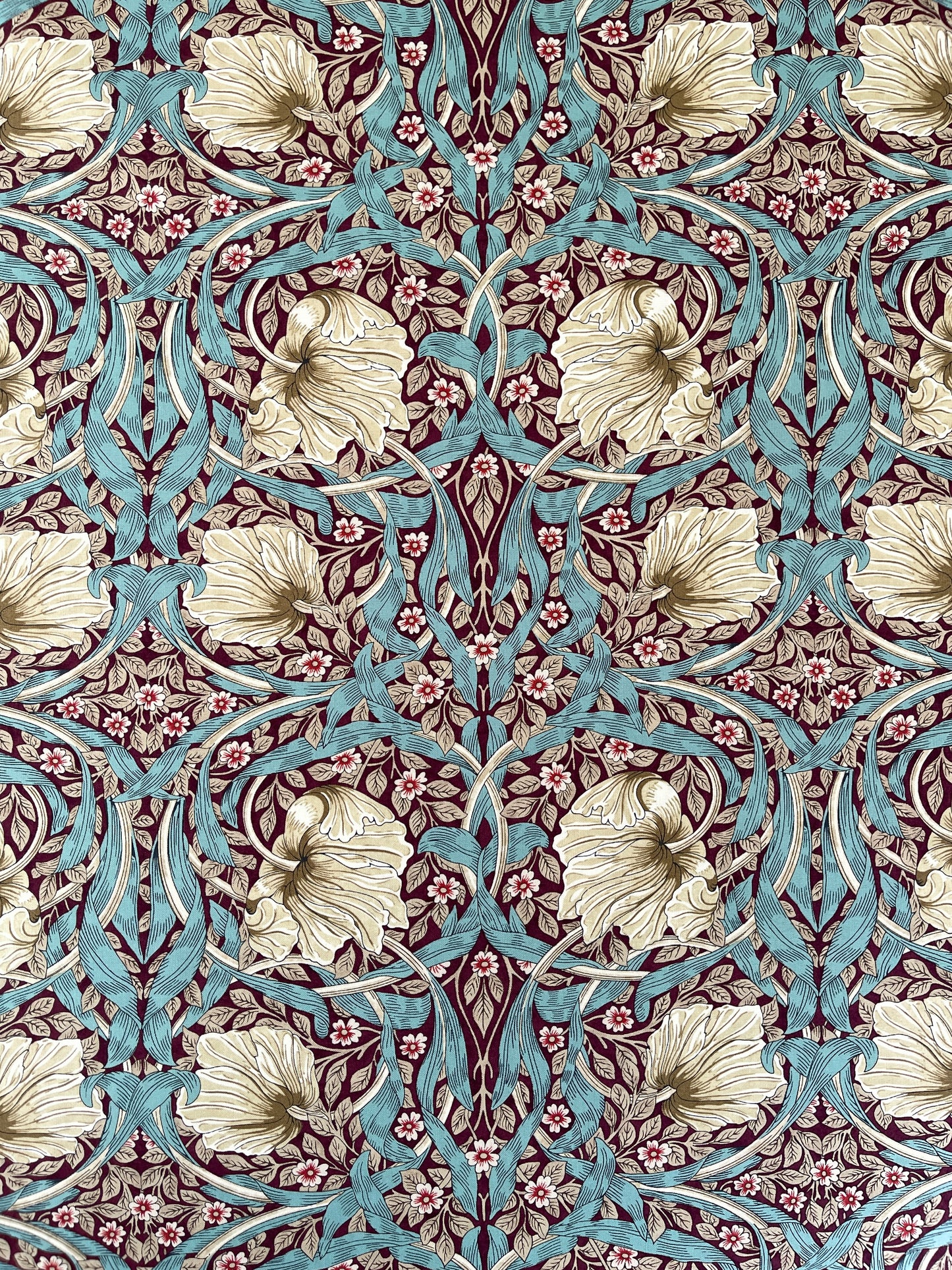 William Morris bomulds stof / Small Pimpernel Tealberry
