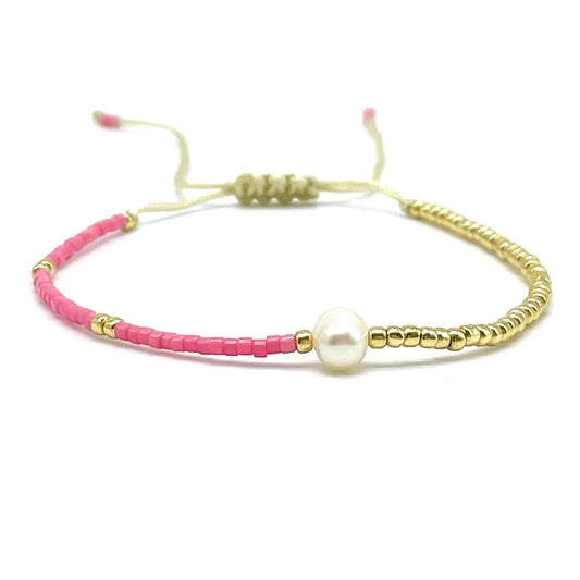 1 stk Perlearmbånd armbånd - Pink