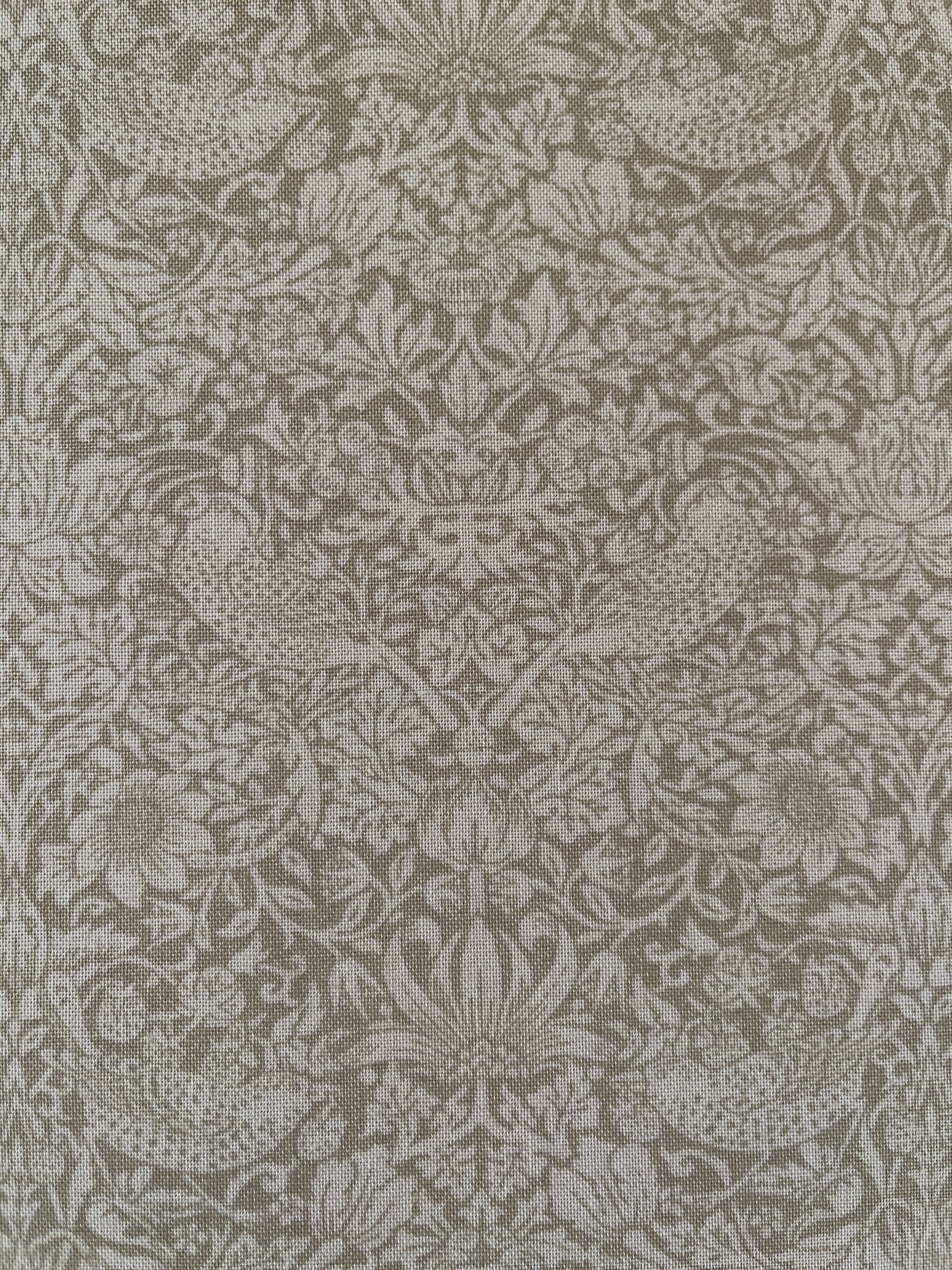 William Morris bomulds stof / Tonal Strawberry thief Oliven